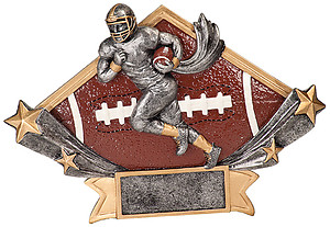 Diamond Star Football Plaques with two size options.